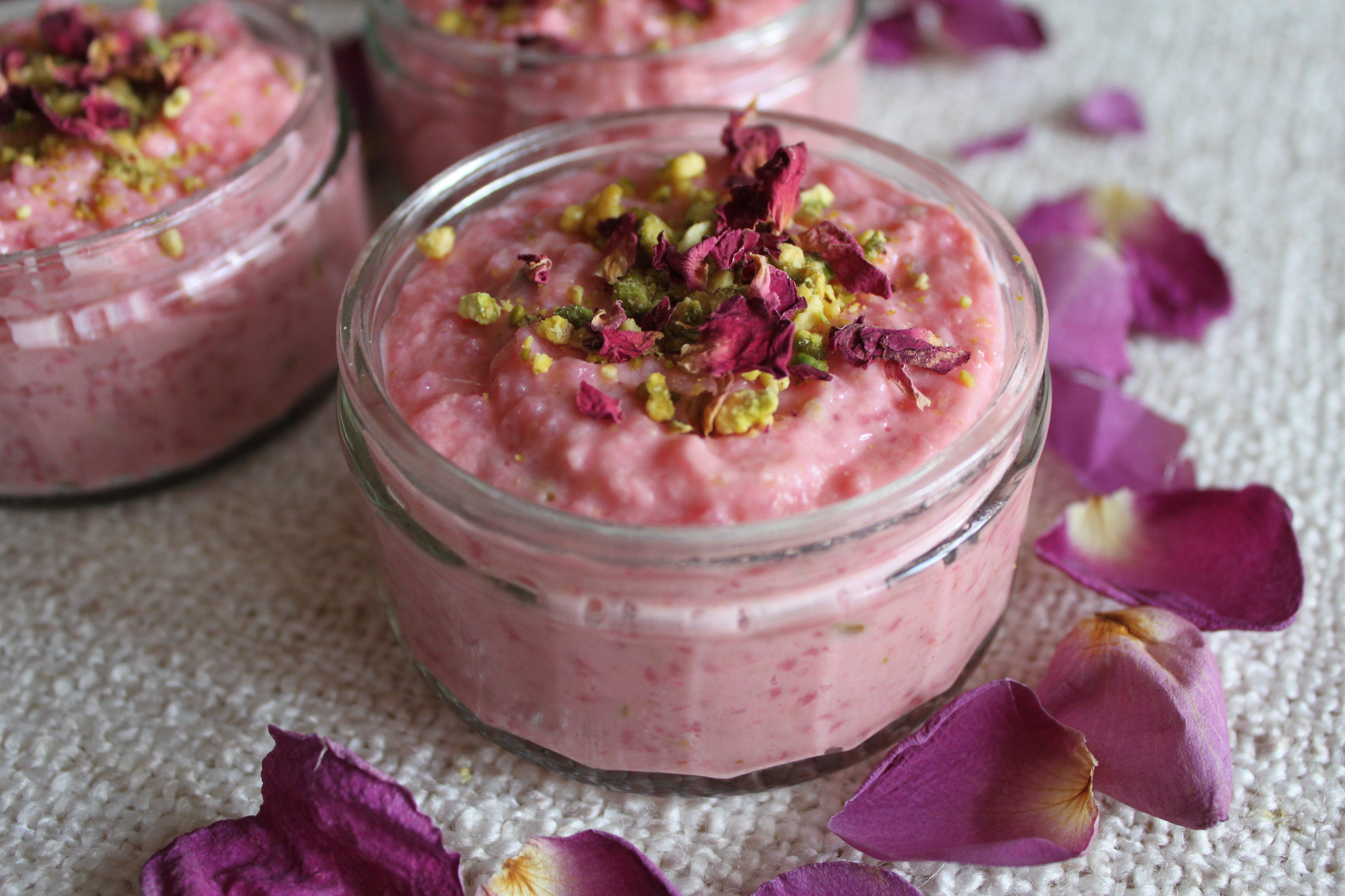 Rose and Pistachio Kheer Pudding