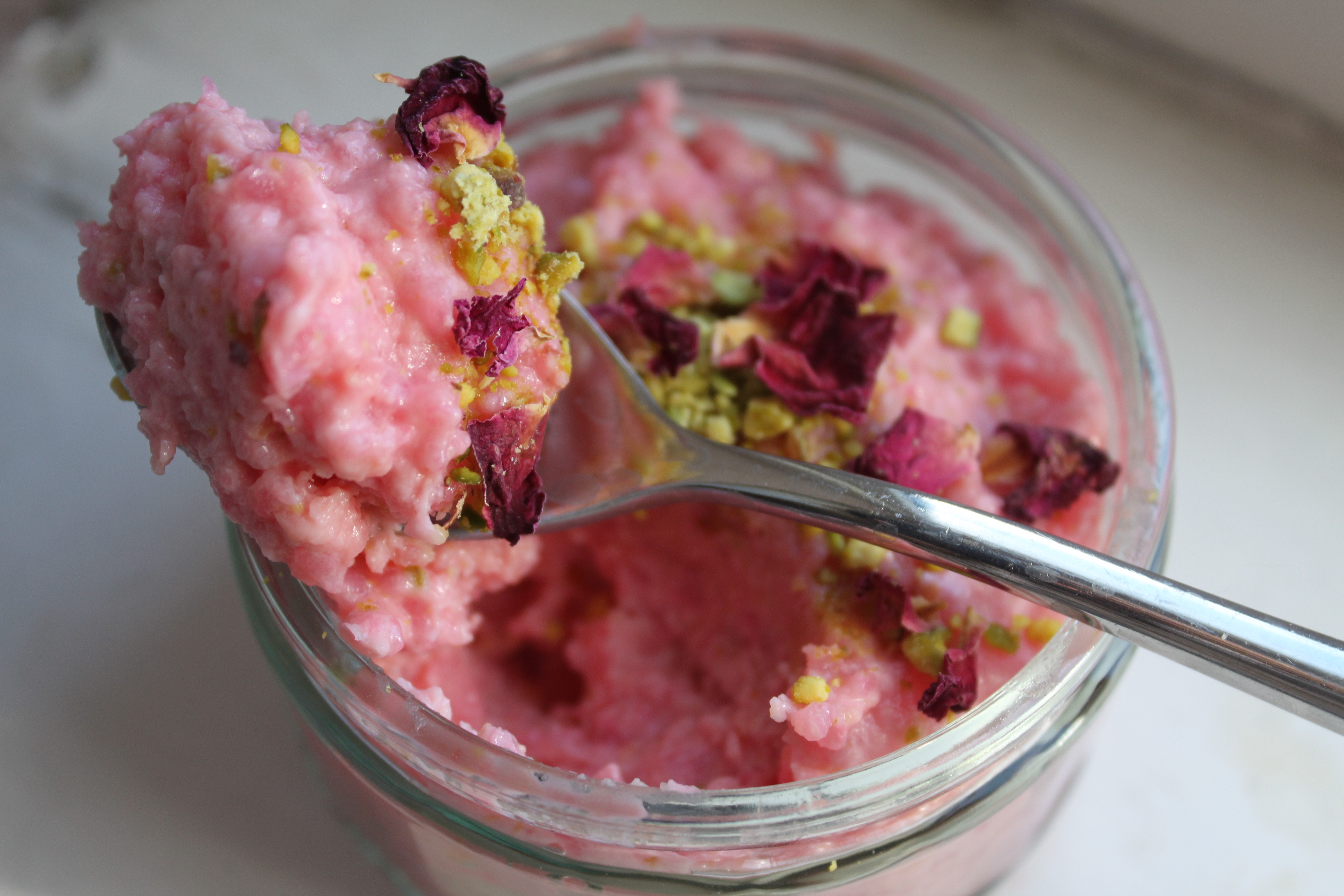 Rose and Pistachio Kheer Pudding